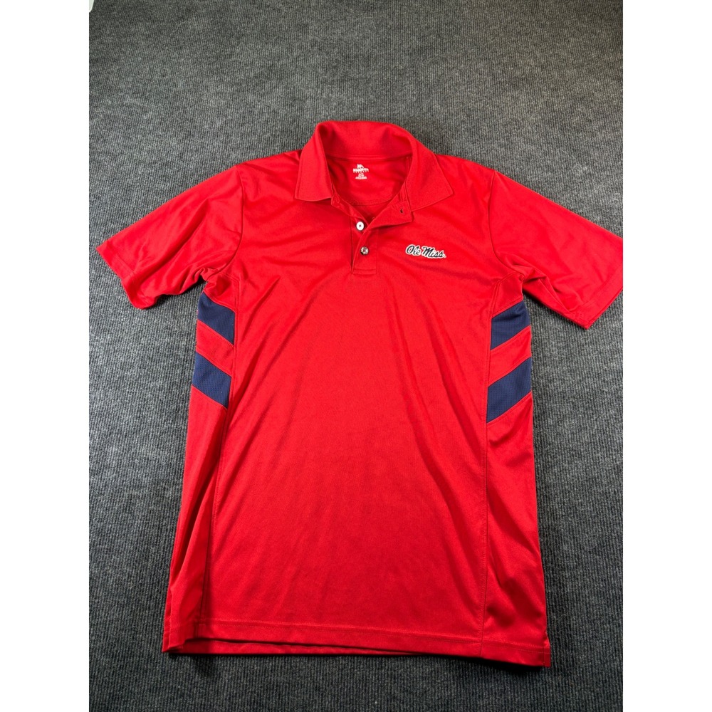 Knights Apparel Ole Miss Rebels Mens Red Performance Polo Shirt Size M 38/40